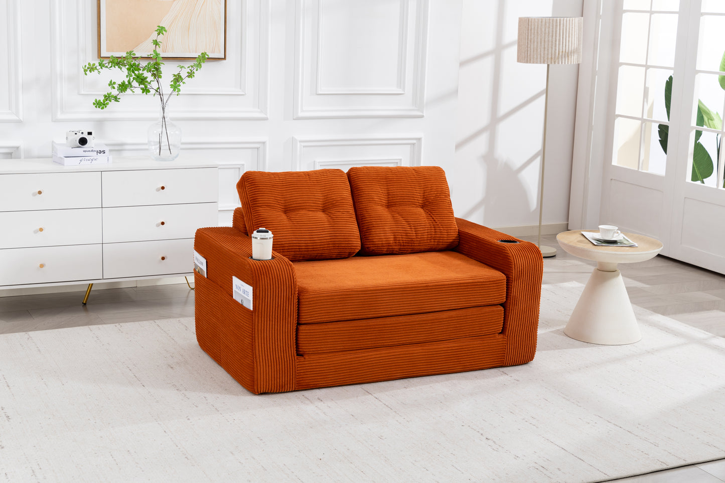 Convertible Sofa Bed,Expandable double Sofa Bed, 2 in 1 Convertible Sofa Bed, Fold Out Floor Couch with Pillows for Living Room Bedroom Lounge image 9