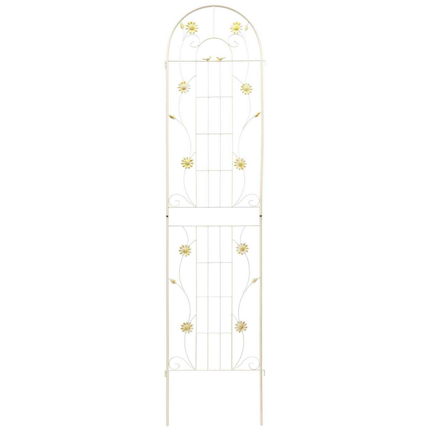 4 Pack Metal Garden Trellis 86.7" x 19.7" Rustproof Trellis for Climbing Plants Outdoor Flower Support Cream White image 11