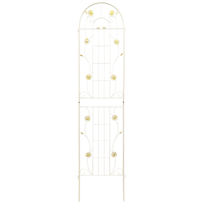 4 Pack Metal Garden Trellis 86.7" x 19.7" Rustproof Trellis for Climbing Plants Outdoor Flower Support Cream White image 11