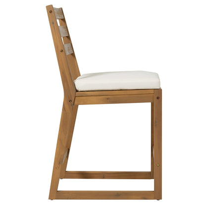 TREXM 5-Piece Rustic Patio Bar Set, Patio Table and Chairs Set with Ergonomic Chairs, Solid Wood Slatted Tabletop for Poolside, Balcony, Backyard, Porch (Light Teak+Beige Cushion) image 11