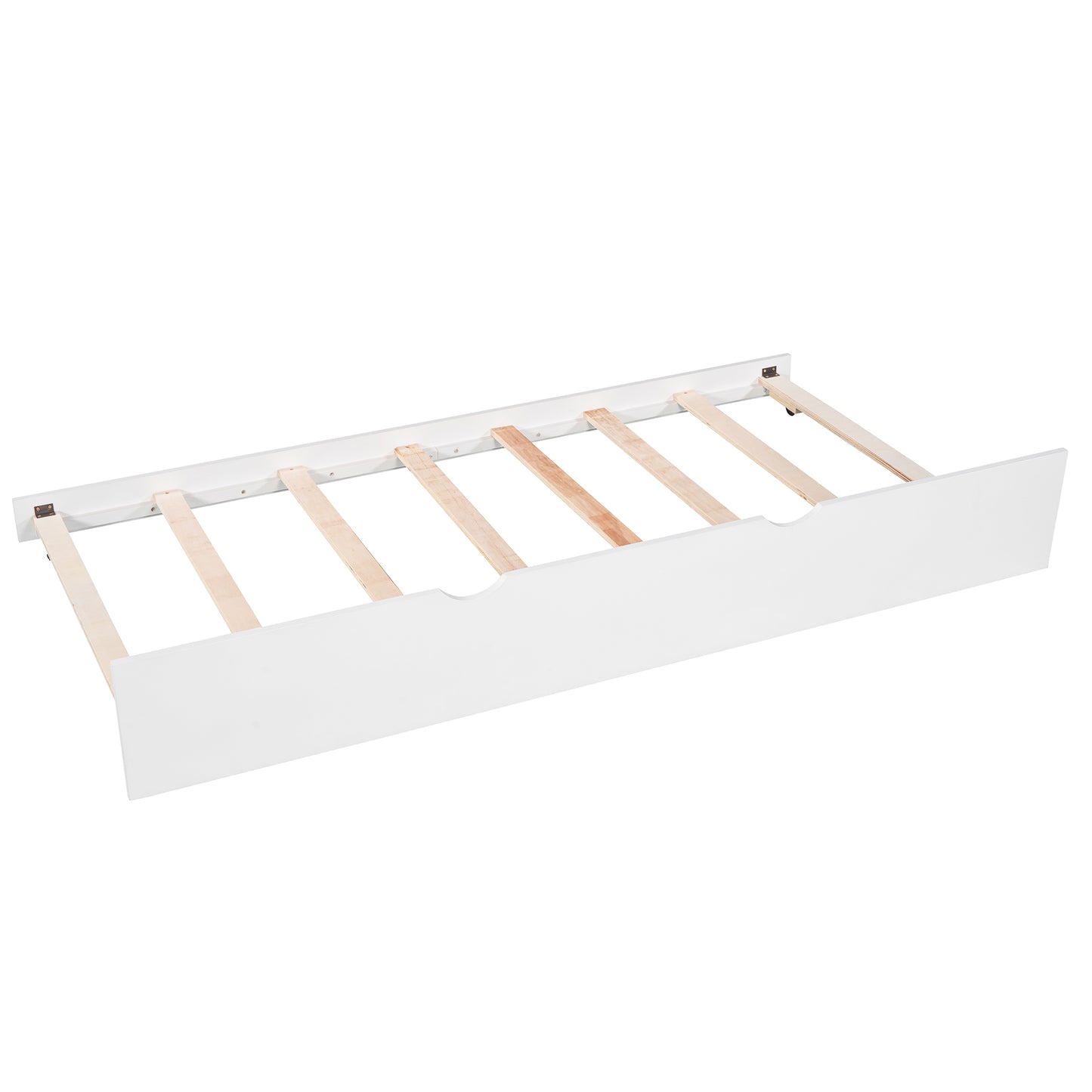 L-shaped Platform Bed with Trundle and Drawers Linked with built-in Desk,Twin,White(Old SKU:SM000916AAK-1) image 10