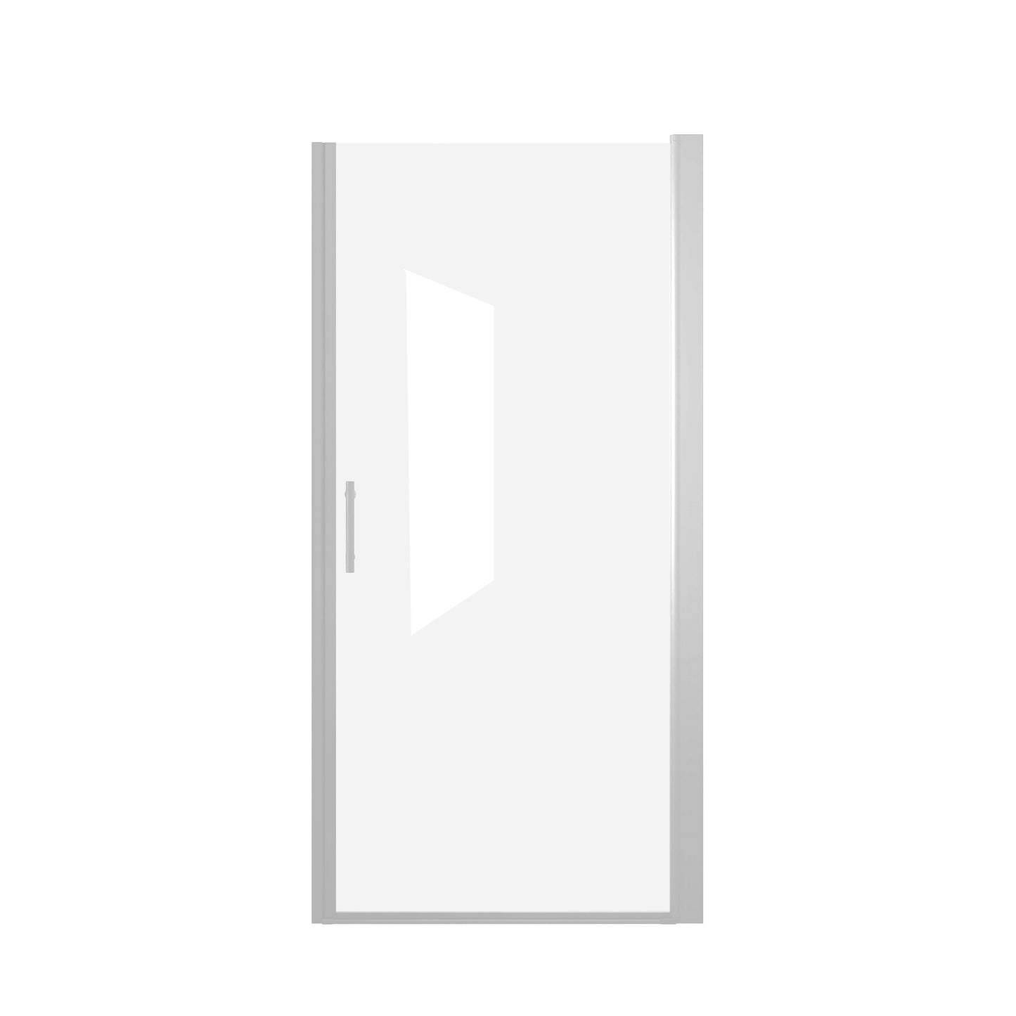 37-36"x 72" Pivot Shower Door, Chrome Aluminum Frame, Half Frame,1/4"(6mm) Tempered Glass Explosion Proof Film image 8