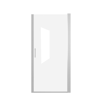 37-36"x 72" Pivot Shower Door, Chrome Aluminum Frame, Half Frame,1/4"(6mm) Tempered Glass Explosion Proof Film image 8