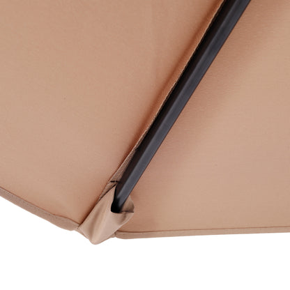 7.5 FT Patio Umbrella, Outdoor Market Yard Umbrella, Sun Shade Umbrella with Push Button Tilt and Crank Mechanism for Garden, Deck, Pool and Backyard, Not Include Umbrella Base, Brown image 12