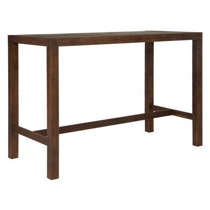 TREXM 5-Piece Rustic Patio Bar Set, Patio Table and Chairs Set with Ergonomic Chairs, Solid Wood Slatted Tabletop for Poolside, Balcony, Backyard, Porch (Mocha+Beige Cushion) image 6