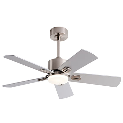 42-Inch Ceiling Fan with Light and Remote Control, Low Profile Modern Ceiling Fan with Light for Bedroom, 5 Blades, Dimmable LED Light, Reversible 6-Speed Motor, Memory Function, Quiet DC Motor image 9