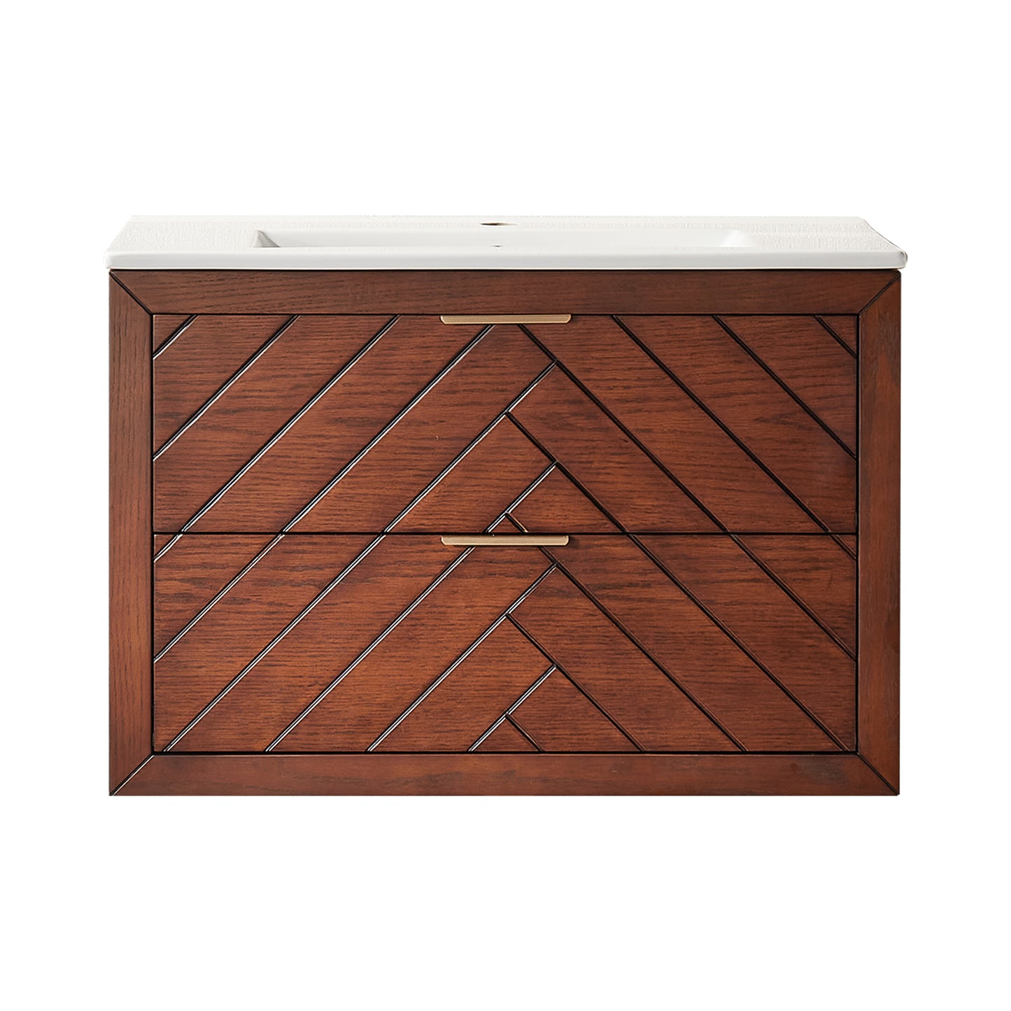 30" Pre-Assembled Wall Mounted & Floating Single Vanity Cabinet with 1-Hole Ceramic Top(Old SKU W1826P343433) image 5