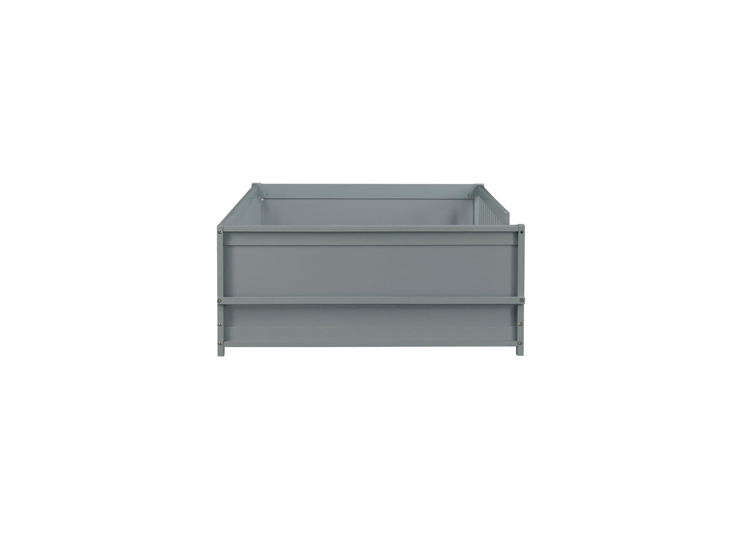 Twin size Floor Platform Bed with Built-in Book Rack,Grey(Old Sku:W504P143306) image 2