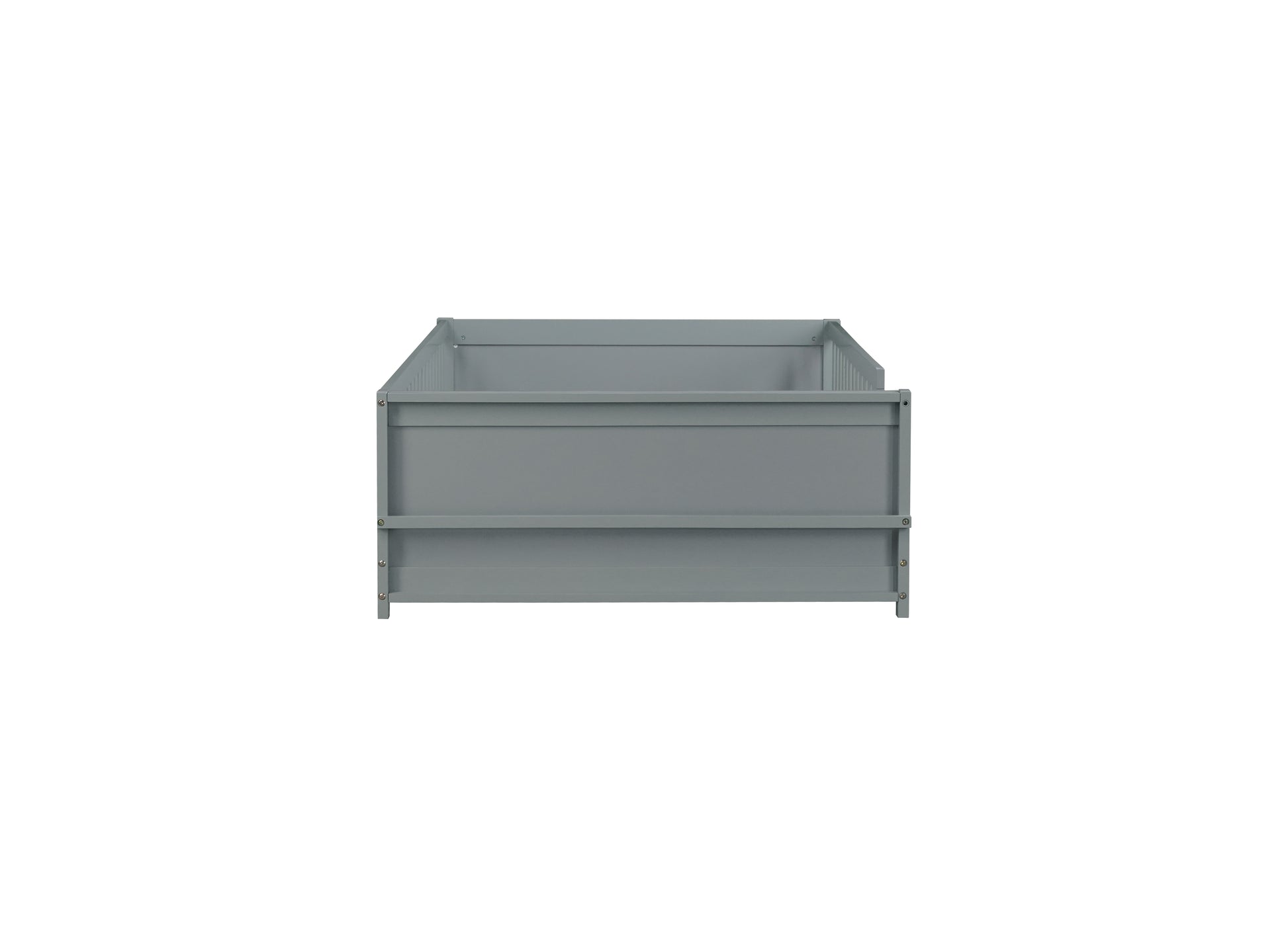 Twin size Floor Platform Bed with Built-in Book Rack,Grey(Old Sku:W504P143306) image 2