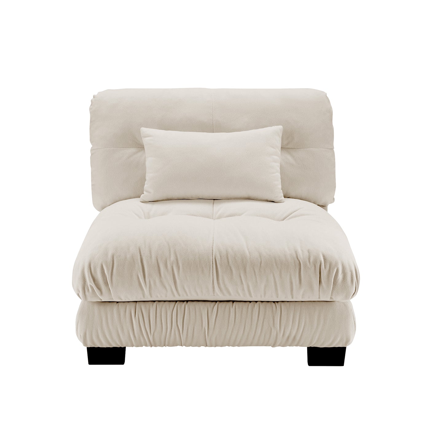 Pariss Armless Sofa W/1 pillow - Light Coffee image 1