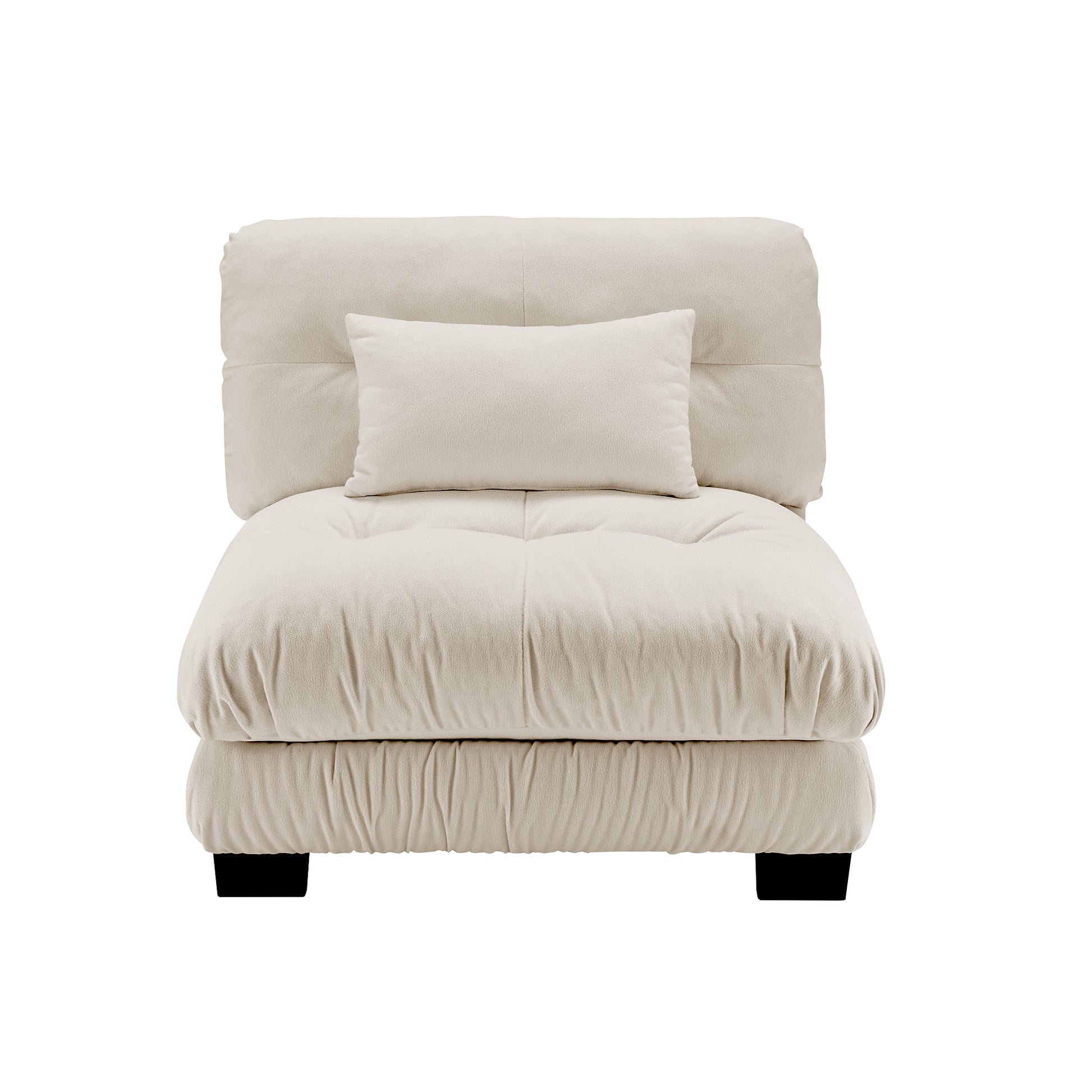Pariss Armless Sofa W/1 pillow - Light Coffee image 1