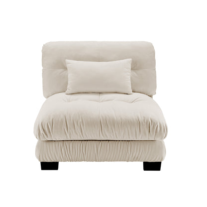 Pariss Armless Sofa W/1 pillow - Light Coffee image 1