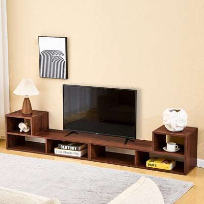 Dark Walnut Modular TV Stand, Free‑Combination Open Storage Media Console, Modern Minimalist Entertainment Center, Adjustable TV Cabinet for Living Room Bedroom Apartment image 6