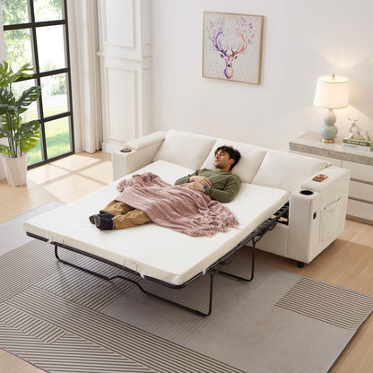 81" Large Sleeper Sofa with Sofa Matterss,Queen Size Pull Out Sofa Bed,2-in-1 Sleeper Sofa for Living Room, Apartment and Small Space. image 1