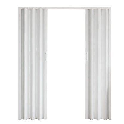59"x77" PVC Accordion Folding Door, Double-Opening Heavy Duty Room Divider with Quiet Rollers & Dual Handles, Waterproof & Warp-Resistant – For Closet, Bedroom, Laundry image 11