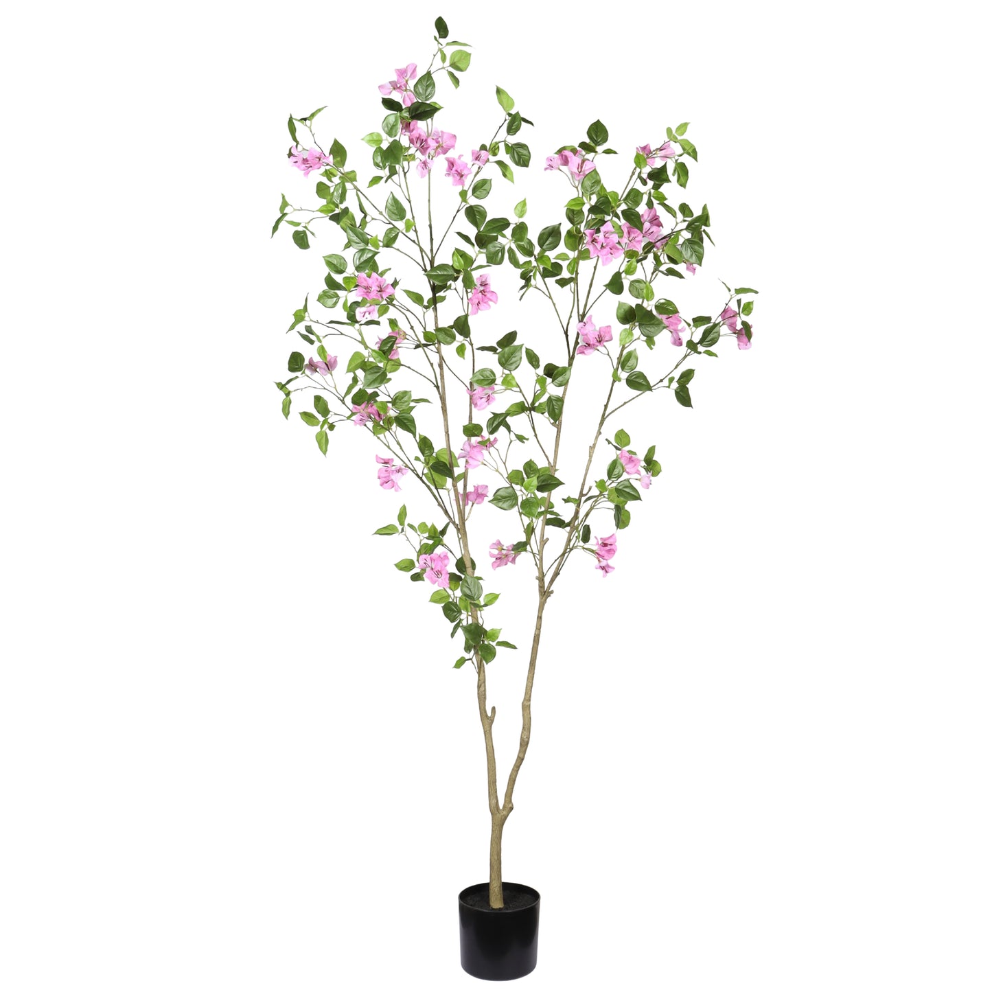 6FT Artificial Bougainvillea Tree with Black Plastic Pot, Realistic Fake Flowering Tree for Indoor Home Office Decor, Potted Faux Plant, 1pc/set image 3