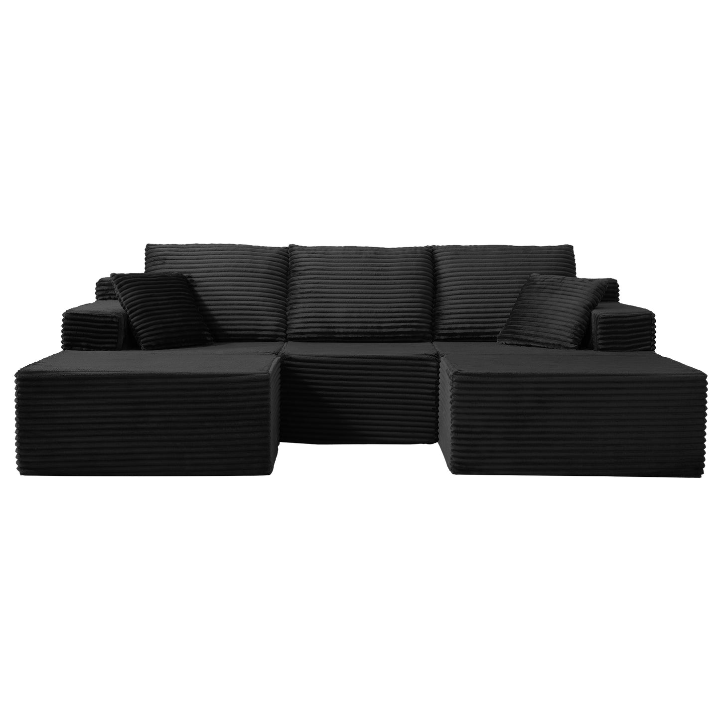 Modular Sectional Couches for Living Room, Deep Seat Compression Sofa with High-Density Memory Foam, Boneless Upholstered Couch image 2