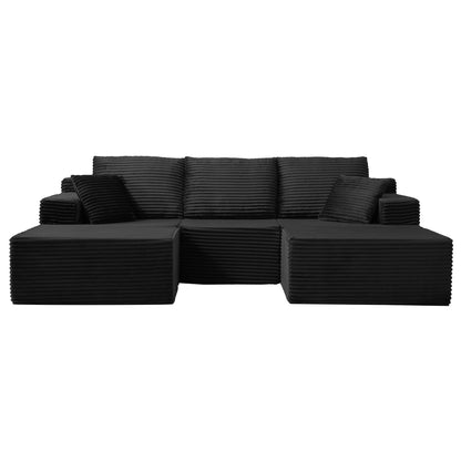 Modular Sectional Couches for Living Room, Deep Seat Compression Sofa with High-Density Memory Foam, Boneless Upholstered Couch image 2
