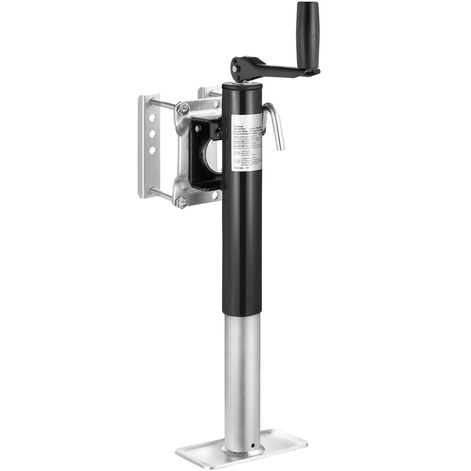 Trailer Jack Bolt-on Trailer Tongue Jack 2000 lbs Dynamic Load 10" Travel image 5