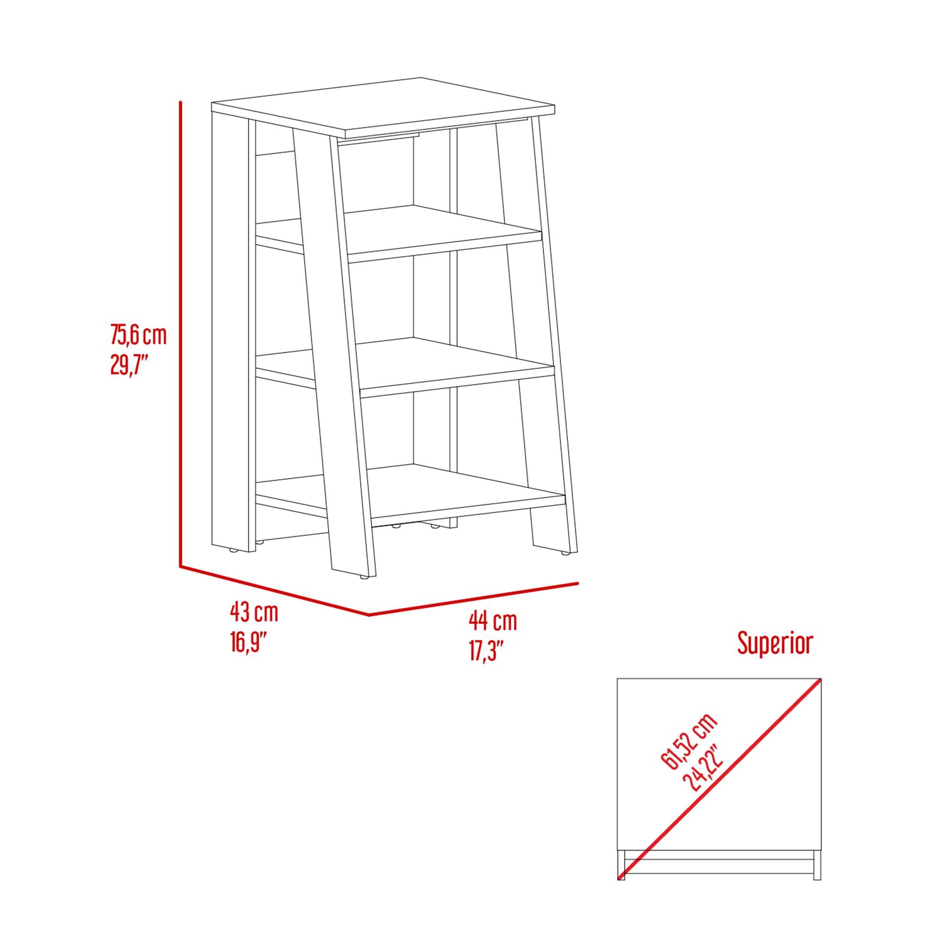 Cabinet 29.7H", Four Shelves, Vertical, Light Oak / White image 9