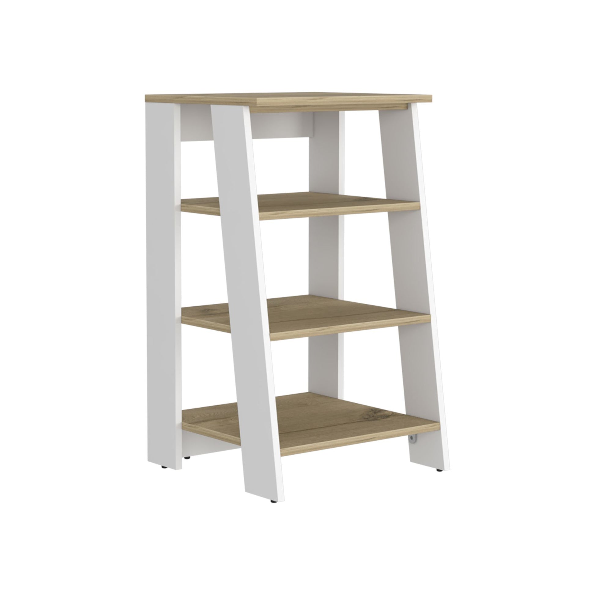 Cabinet 29.7H", Four Shelves, Vertical, Light Oak / White image 8
