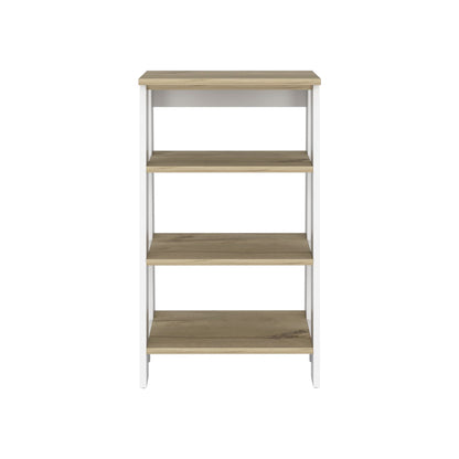 Cabinet 29.7H", Four Shelves, Vertical, Light Oak / White image 7