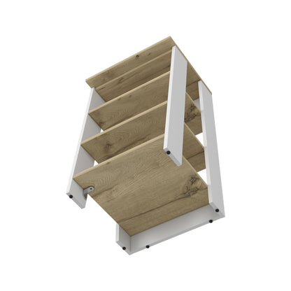 Cabinet 29.7H", Four Shelves, Vertical, Light Oak / White image 3