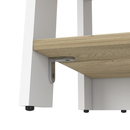 Cabinet 29.7H", Four Shelves, Vertical, Light Oak / White image 4