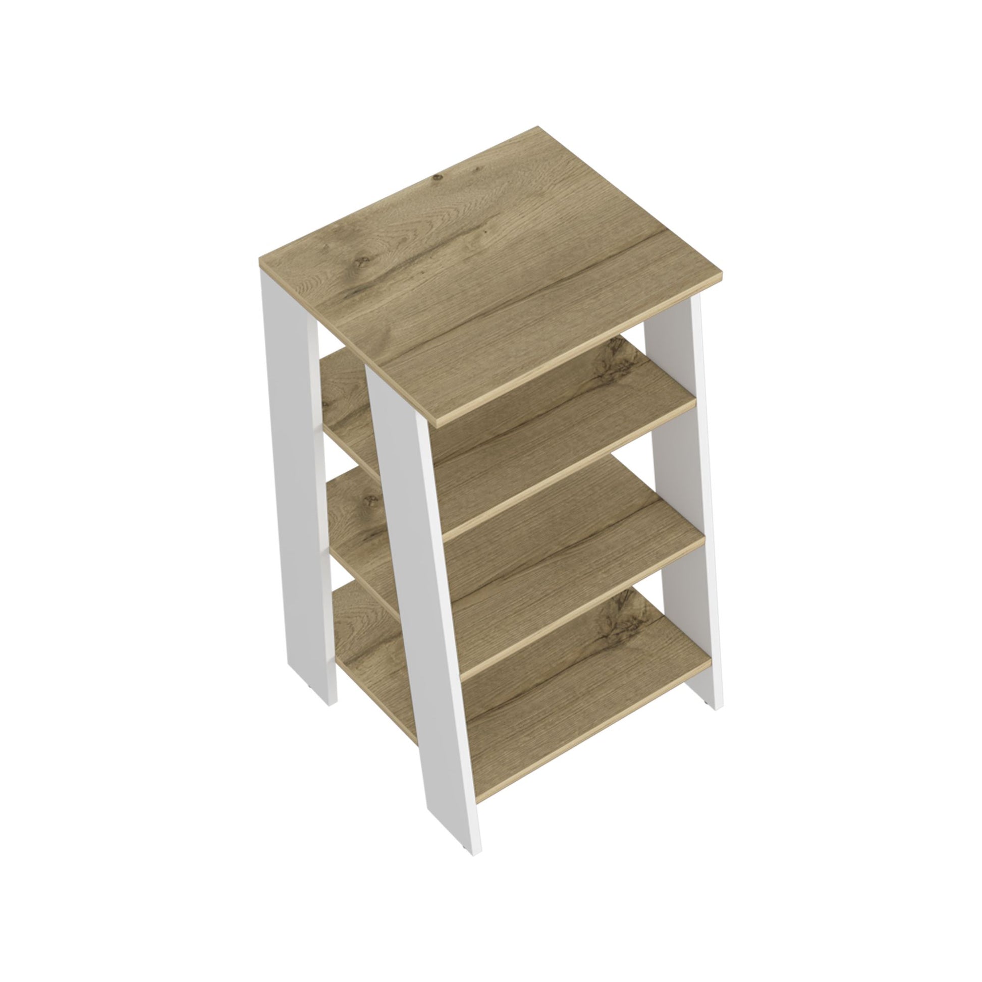 Cabinet 29.7H", Four Shelves, Vertical, Light Oak / White image 6