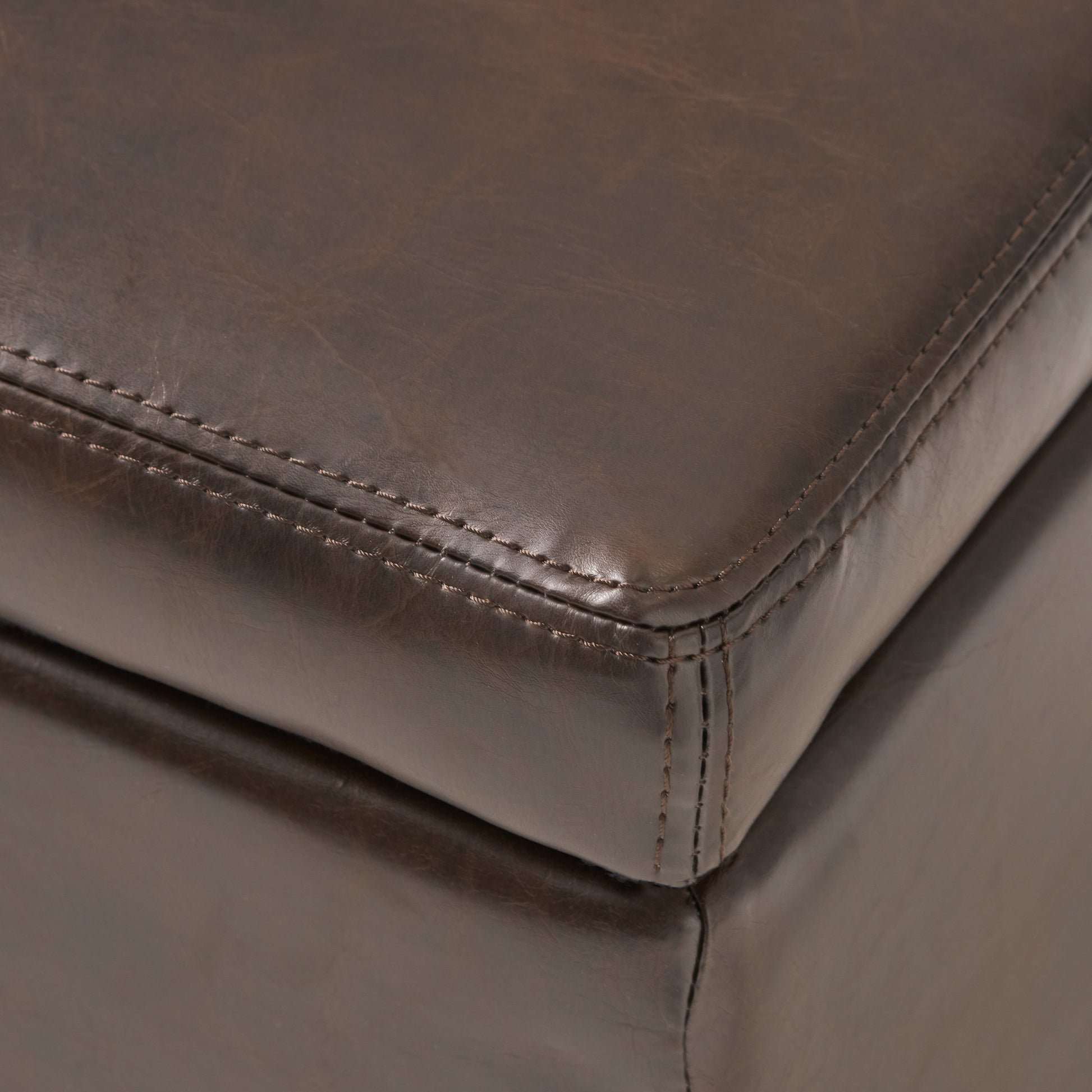 Upholstered PU Leather Storage Ottoman, Solid Wooden Legs (old sku 57742.00BRN) image 11