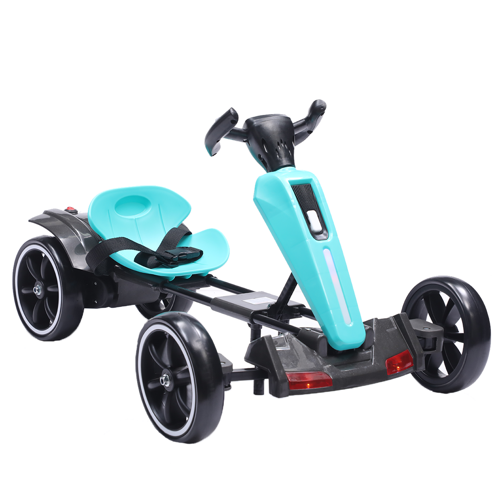12V electric Kids Pedal Go Kart, Folder Go Kart, Outdoor Ride on Toy with Adjustable Seat, 4 Non-Slip EVA Wheels for Boys and Girls For Age 3-6 Years Old (Light BLUE) image 4