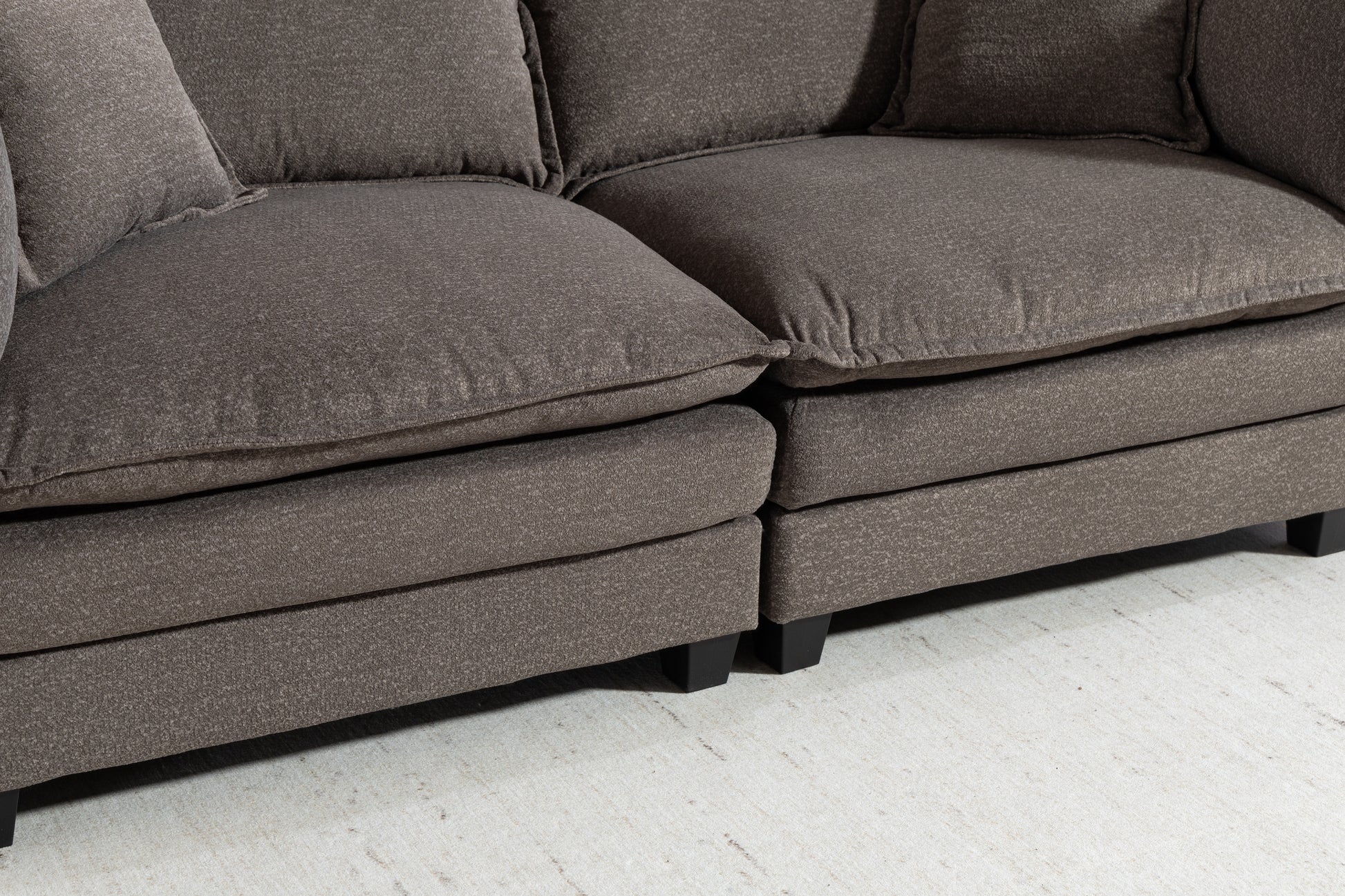 Modern 2seats 77.95"Sectional Sofa with Waist Pillows,2-seat Upholstered Symmetrical Sofa Furniture,Sleeper Sofa Couch with Chaise Lounge for Living Room,Apartment,3 Color image 4