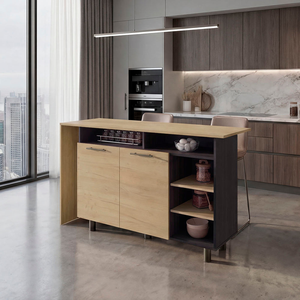 Korega TRB Kitchen Island Modern Kitchen Island with Storage Cabinet Drawers image 1