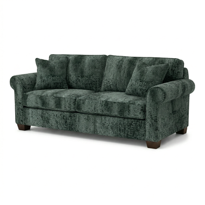 Irlanda Sofa – Made in USA, 5-Day Shipping, Custom Fabric Options, Classic Sofa Wholesale Sofa Furniture - Velvet Antique Charcoal - Sage Green image 5
