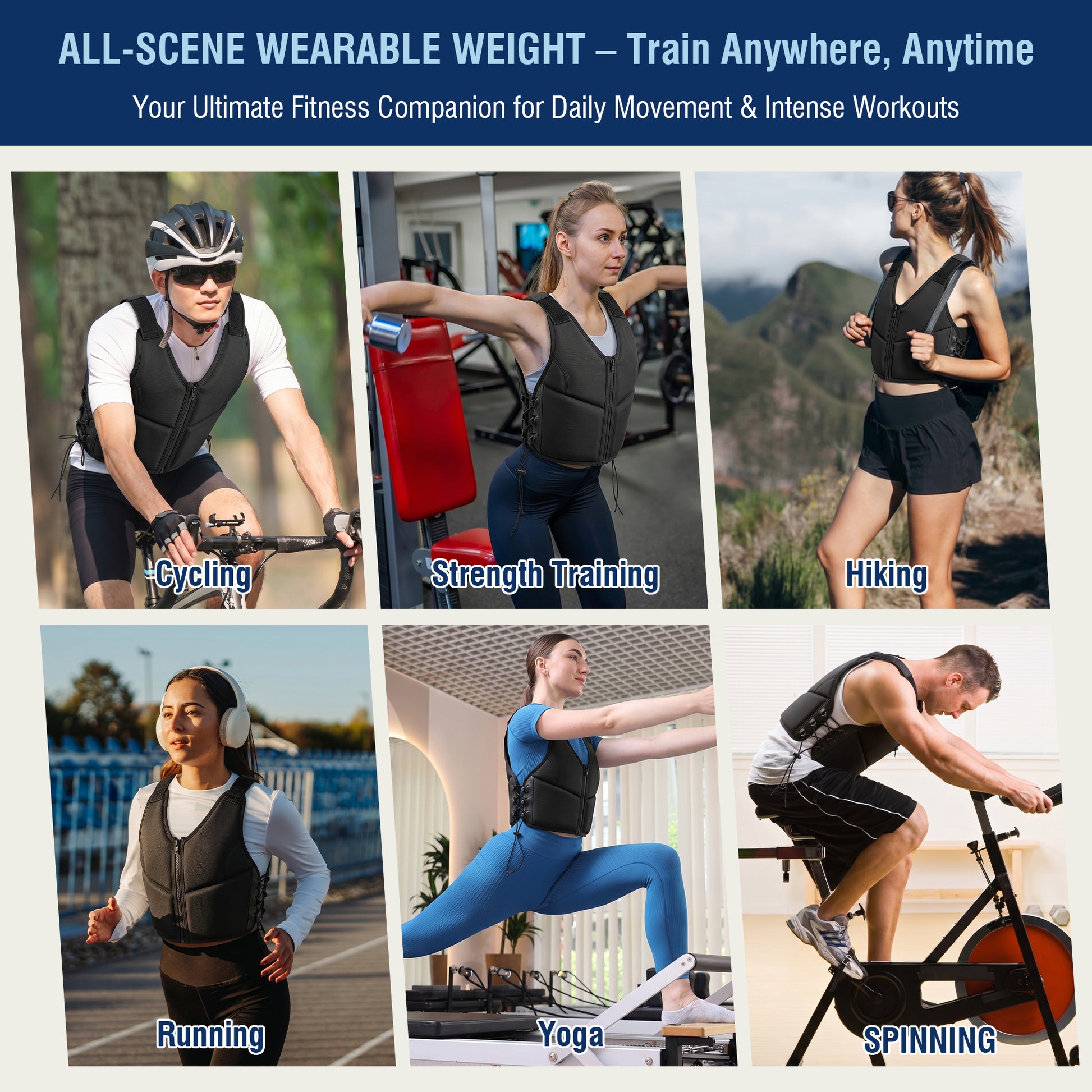 10LBS Adjustable Weighted Vest for Women, Breathable Workout Vest with Zipper & Lace-Up Design, for Running, Walking & Strength Training image 7