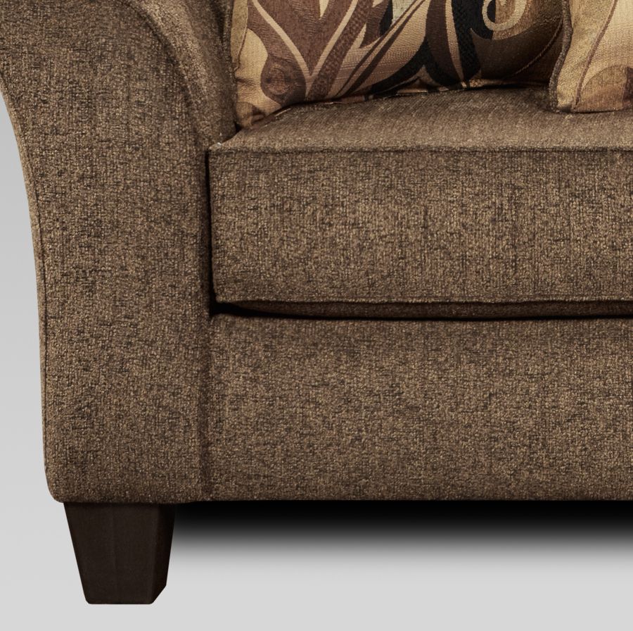 Camero Fabric Pillowback 2-Piece Living Room Set, Sofa and Loveseat, Brown image 6