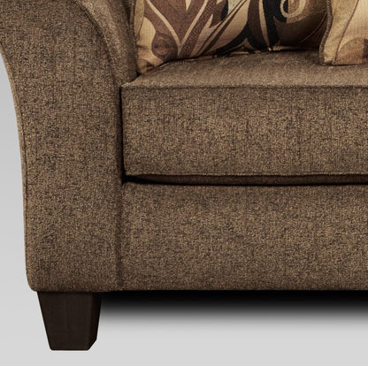 Camero Fabric Pillowback 2-Piece Living Room Set, Sofa and Loveseat, Brown image 6