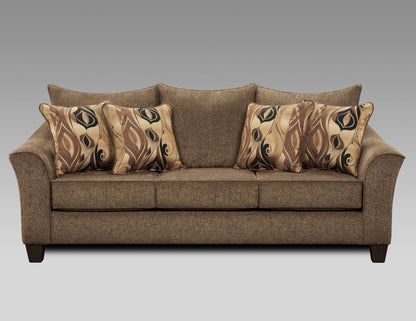 Camero Fabric Pillowback 2-Piece Living Room Set, Sofa and Loveseat, Brown image 5