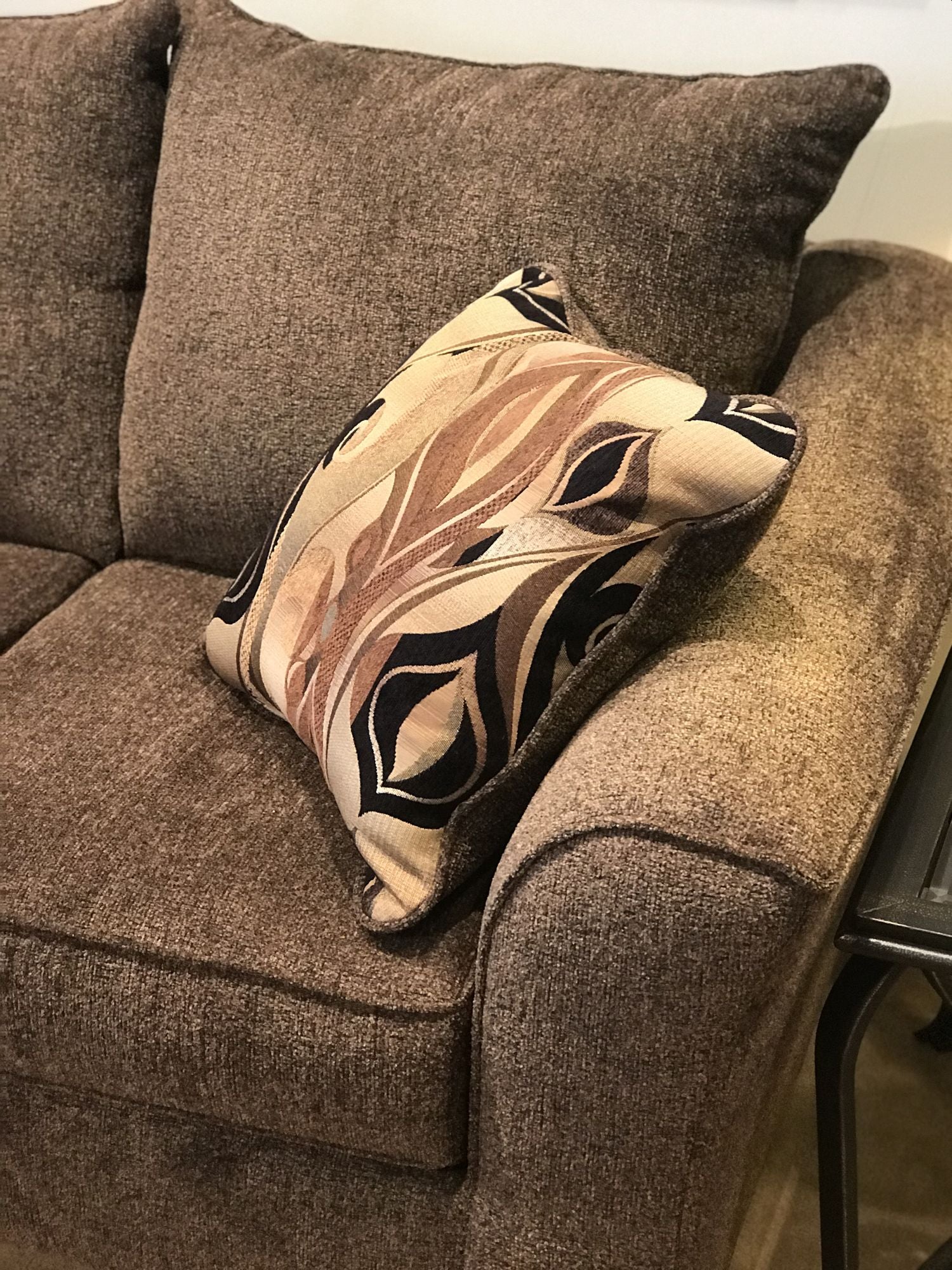 Camero Fabric Pillowback 2-Piece Living Room Set, Sofa and Loveseat, Brown image 7