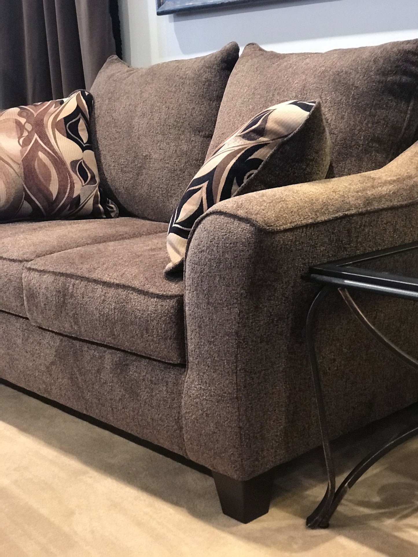 Camero Fabric Pillowback 2-Piece Living Room Set, Sofa and Loveseat, Brown image 4