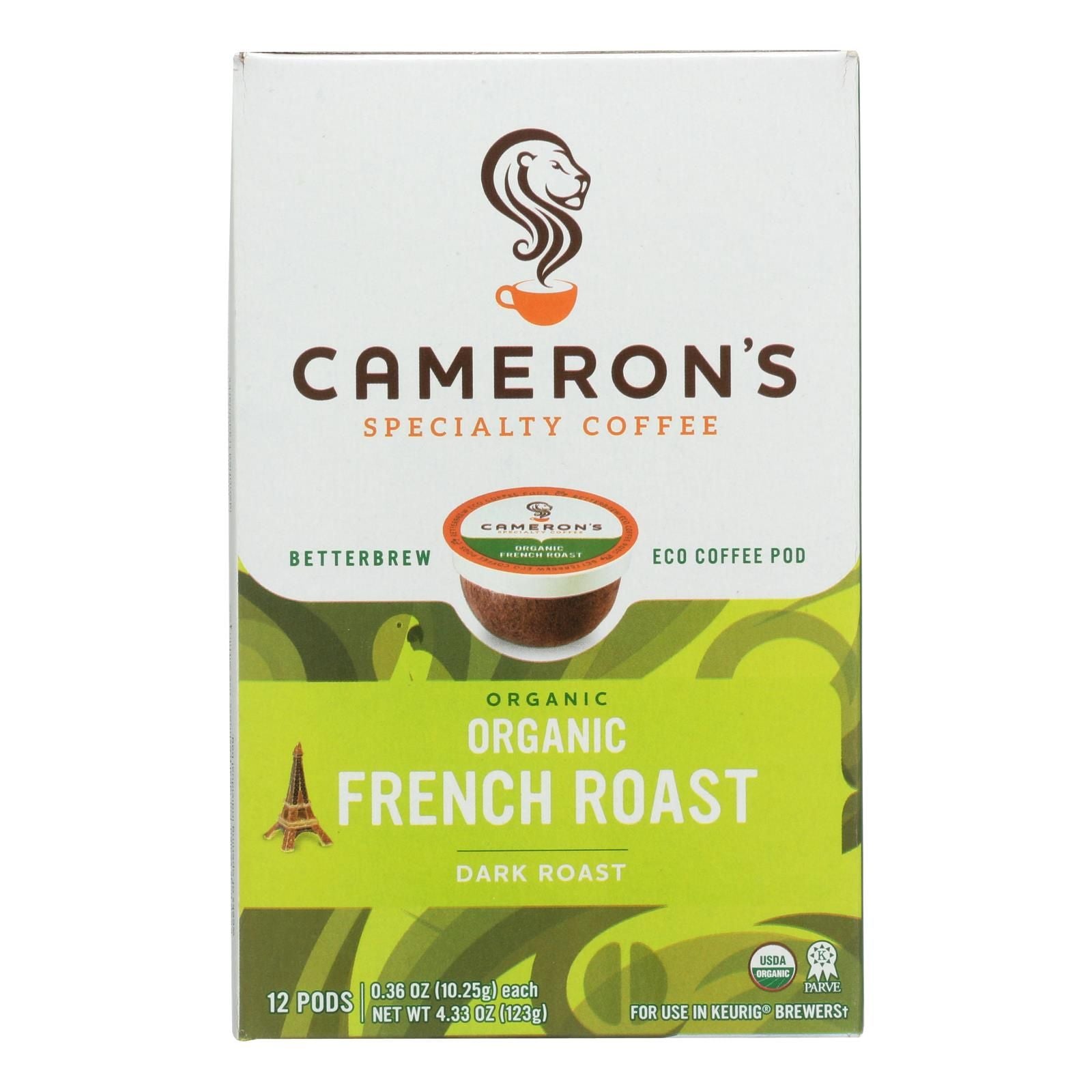 Cameron&rsquo;s Specialty Coffee, Organic French Roast - Case Of 6 - 12 Ct image 1