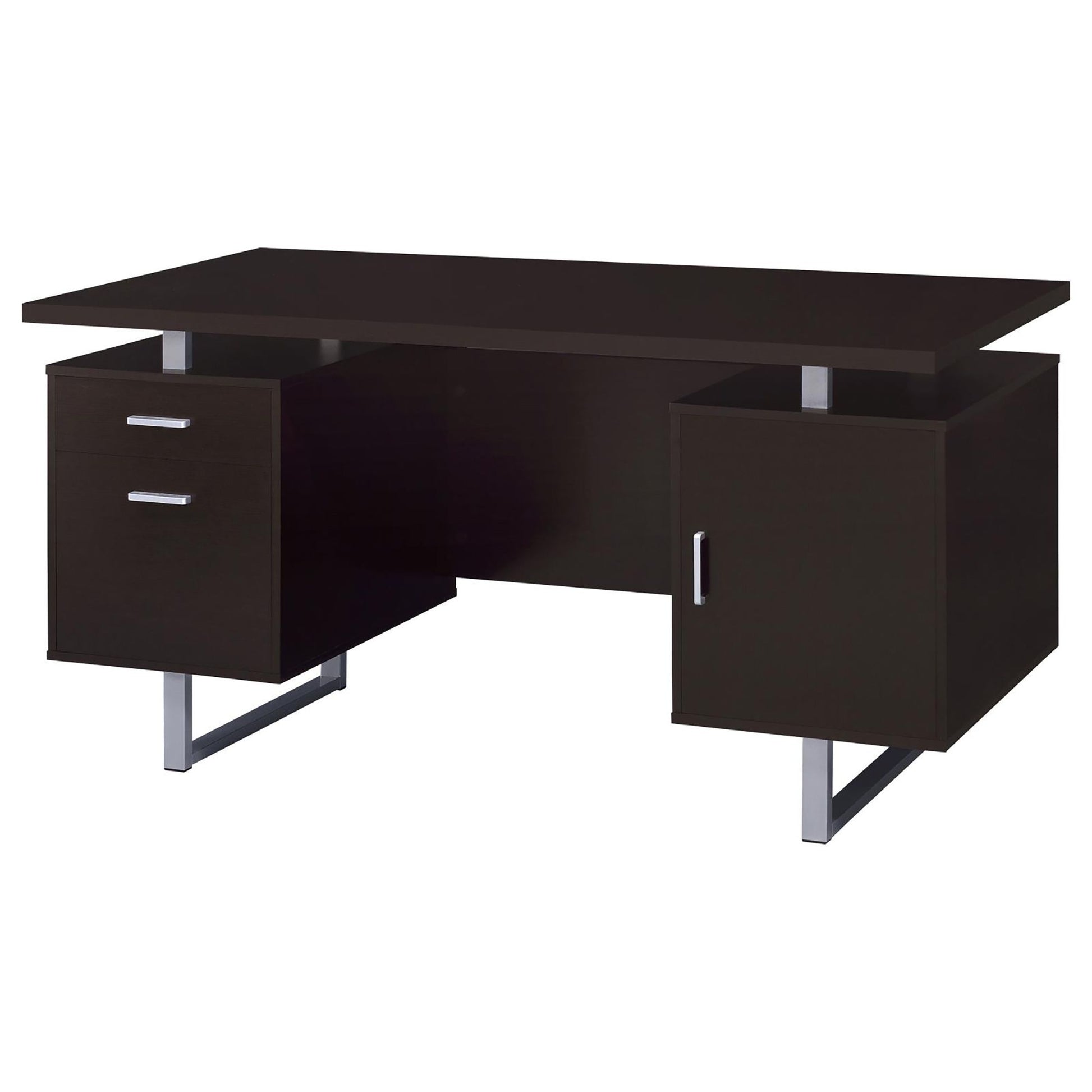 Cappuccino 2-drawer Floating Top Office Desk image 3