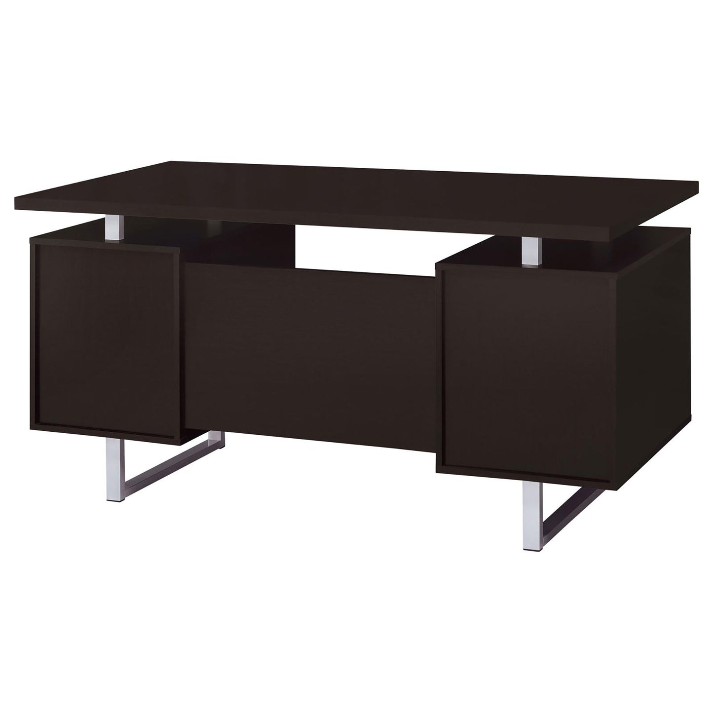 Cappuccino 2-drawer Floating Top Office Desk image 8