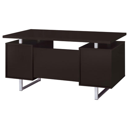 Cappuccino 2-drawer Floating Top Office Desk image 8