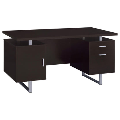 Cappuccino 2-drawer Floating Top Office Desk image 2