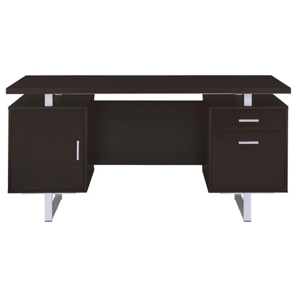 Cappuccino 2-drawer Floating Top Office Desk image 4