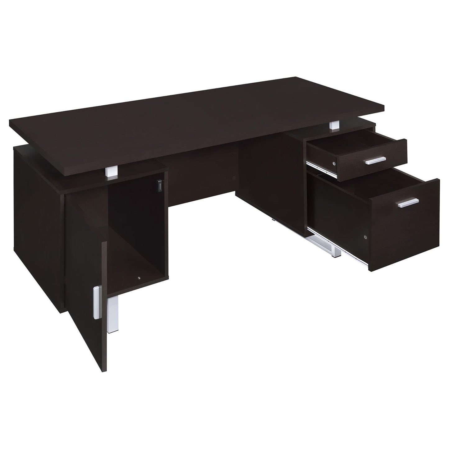 Cappuccino 2-drawer Floating Top Office Desk image 7