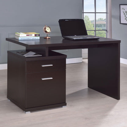 Cappuccino 2-Drawer Reversible Office Desk image 12