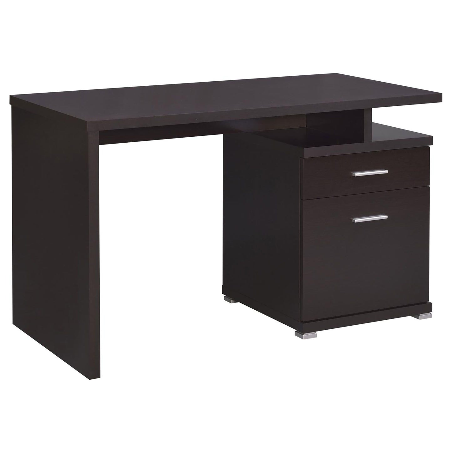 Cappuccino 2-Drawer Reversible Office Desk image 2