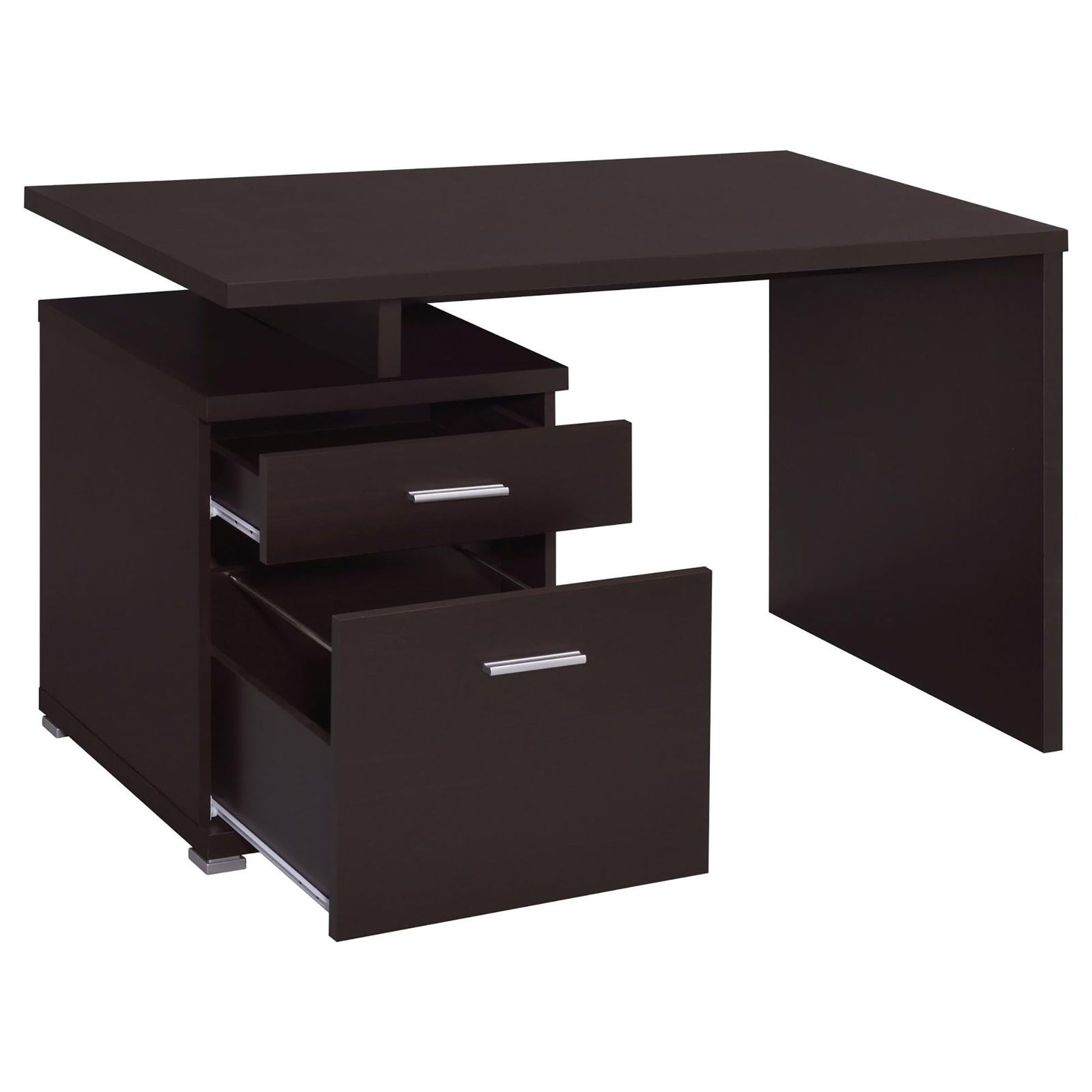 Cappuccino 2-Drawer Reversible Office Desk image 5